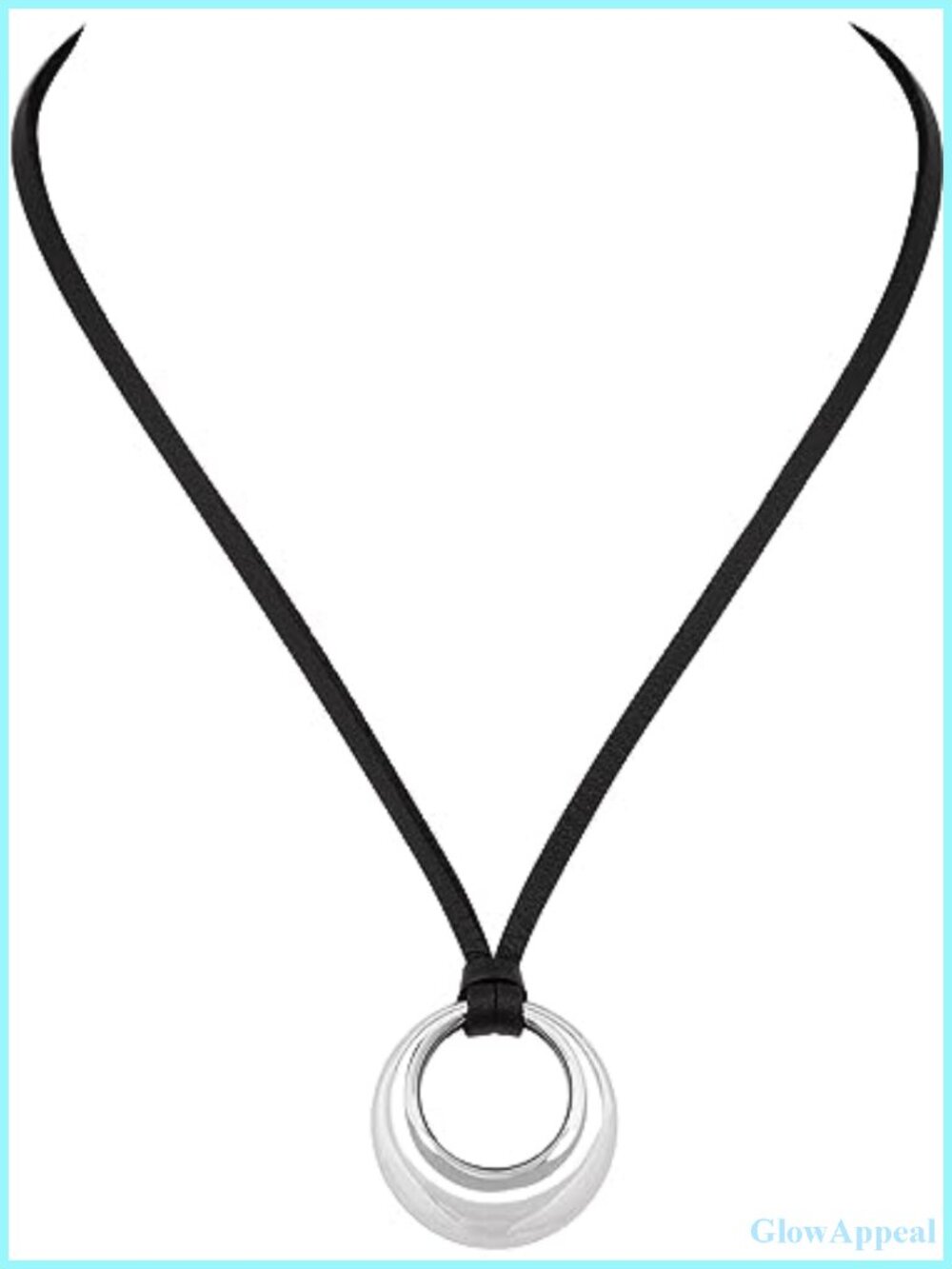 Gothic O Ring Choker Necklace Faux Leather Stainless Steel